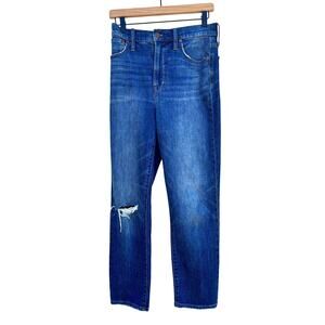 Madewell The Perfect Vintage Crop Jean, Ripped Knee,‎ Size 28